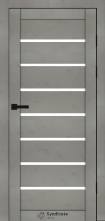 Двері Syndicat Doors PVC 102 Бетон світлий сатинове скло